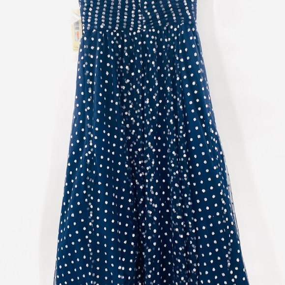 Eliza J Navy Glitter Mesh Fit & Flare Sweetheart Cocktail Dress Size 2 NWT - Picture 6 of 16